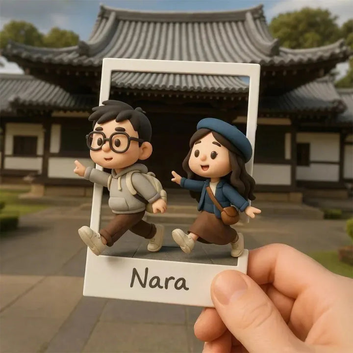 Custom 3D Acrylic Travel Photo Fridge Magnet with Text Anniversary Gift