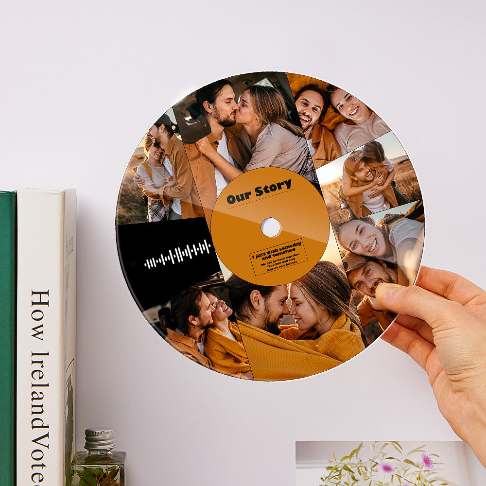 Custom Scannable Music Acrylic Photo Record Plaque 20*20cm