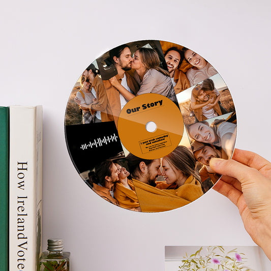 Custom Scannable Music Acrylic Photo Record Plaque 20*20cm