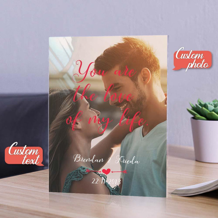 Art Personalized Acrylic Frame Dating Anniversary Photo Plaque Gift