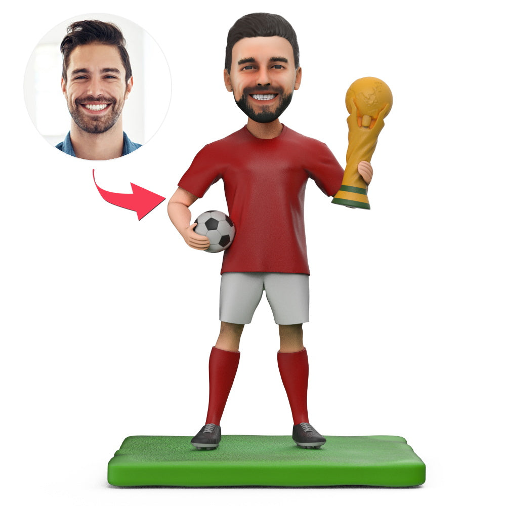 Football Lovers World Cup Chamipon Custom Bobblehead With Engraved Text