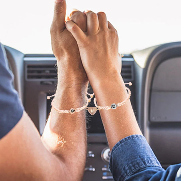 Custom Projection Bracelet Magnetic Heart Couple Bracelets