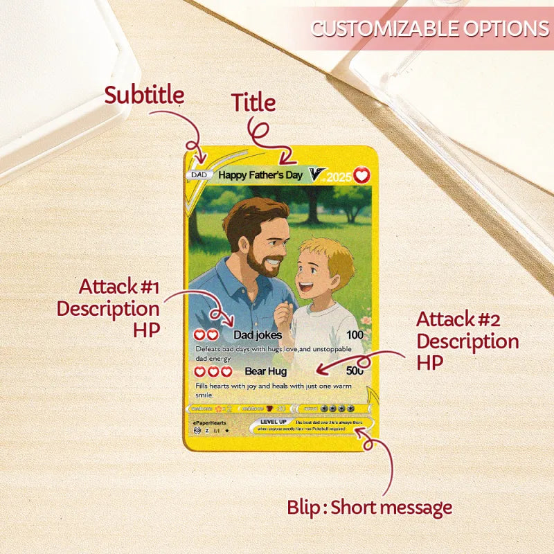 Father's Day Poke Card Custom Poke Card Gift For dad Father's Day Gift Custom Poke Present