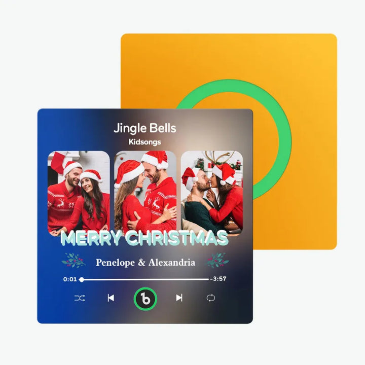 FridgeBeats Frameless 4.0 Custom 3 Photos Music Fridge Magnet FridgeBeats Pro Supports Bluetooth Connectivity Christmas Gifts