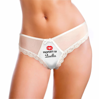 Custom Name Thong Personalized White Lace Sexy Panties