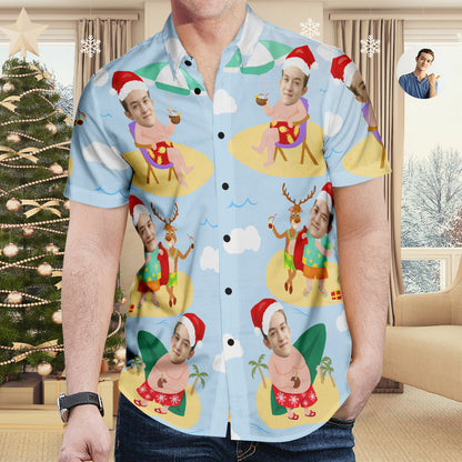 Custom Personalized Christmas Hawaiian Shirts Christmas Themed Shirts