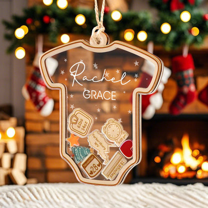 Personalized Baby's First Christmas Ornament 4D Shake Babies Ornament for New Baby Gift