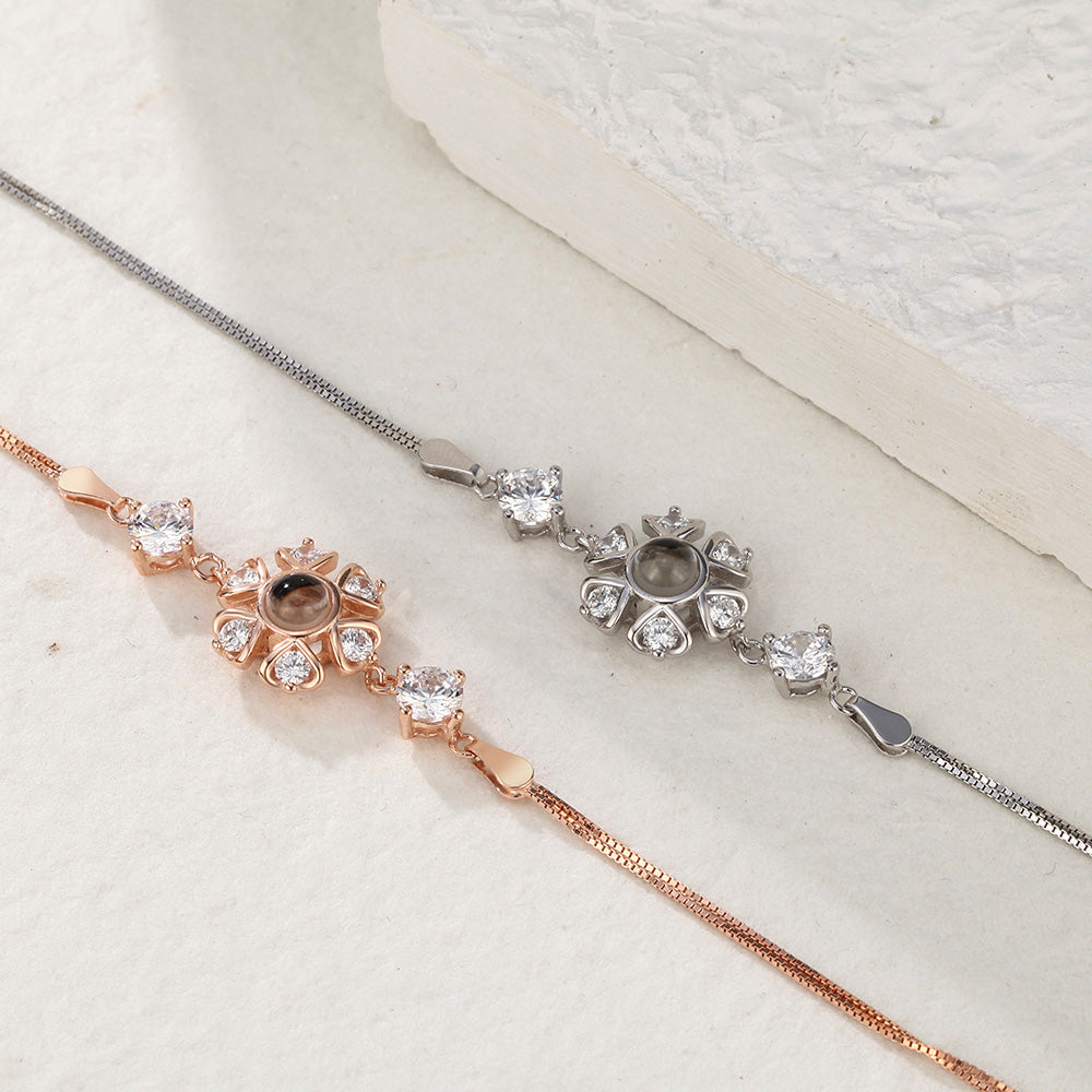 Personalized Projection Photo Bracelet with Zircons