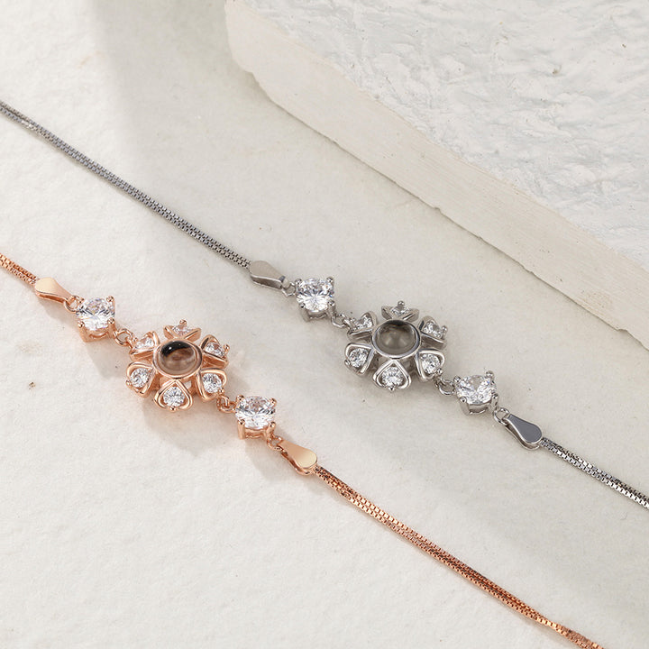 Personalized Projection Photo Bracelet with Zircons