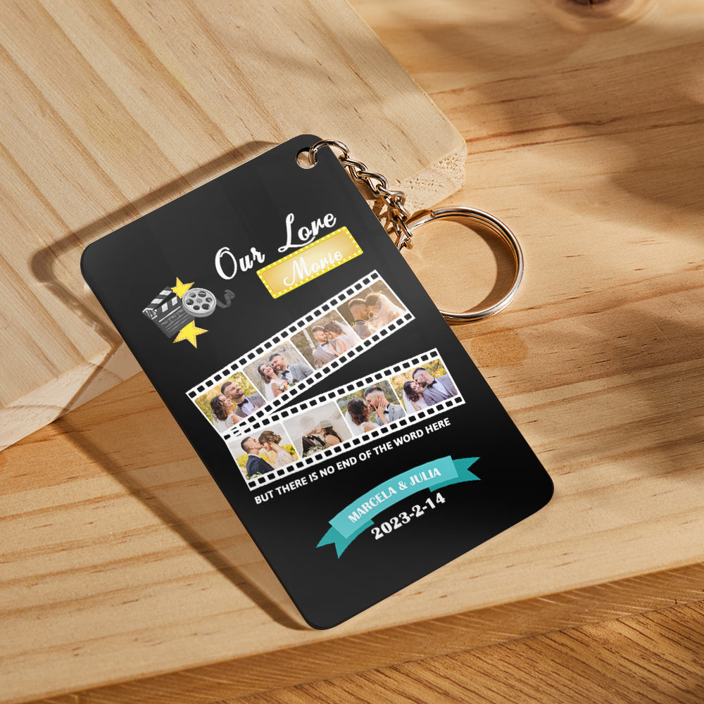 Custom Roll Photo Keychain Personalized Plaque Gift For Her