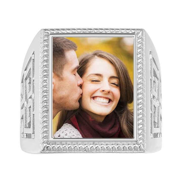 Mother's Gift Custom Vintage Square Photo Ring