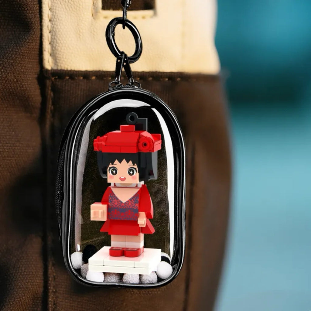 Custom Mini Fully Body 1 People Mini Brick Figure Keychain and Bag Charm Birthday Gift