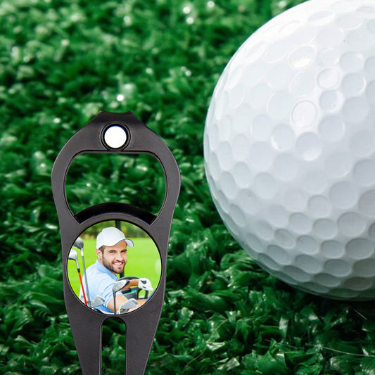 Custom Photo Golf Ball Marker Bottle Opener Golf Fork Ball Marker for Golf Practice
