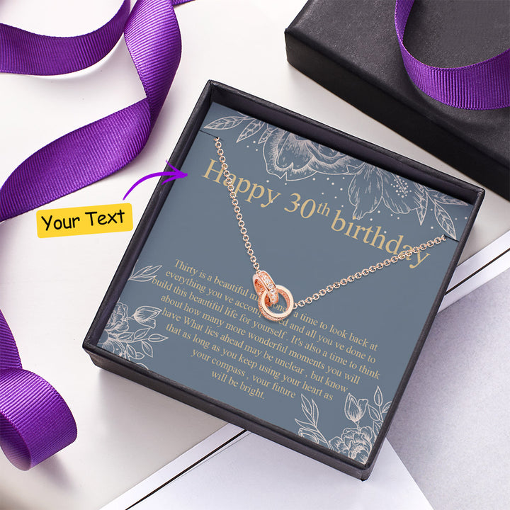 Double Ring Necklace with Message Card Personalized Birthday Gift for Lover