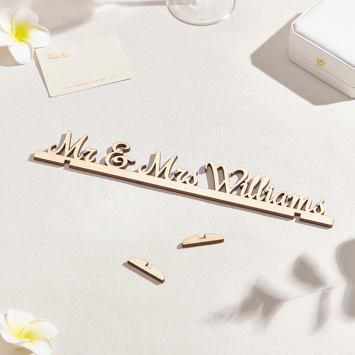 Personalized Mr and Mrs Wood Tabletop Wedding Sign Keepsake Wedding Table Decor