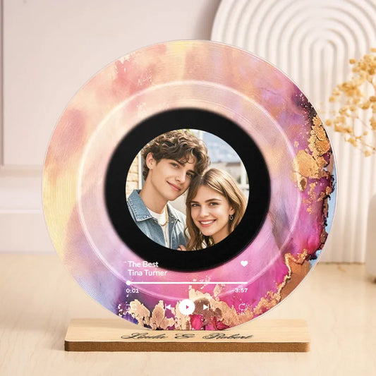 Personalized Vinyl Record with Custom Photo Customized Acrylic Song Plaque Vinyl Record Decorations Cool Gifts for Music Lovers