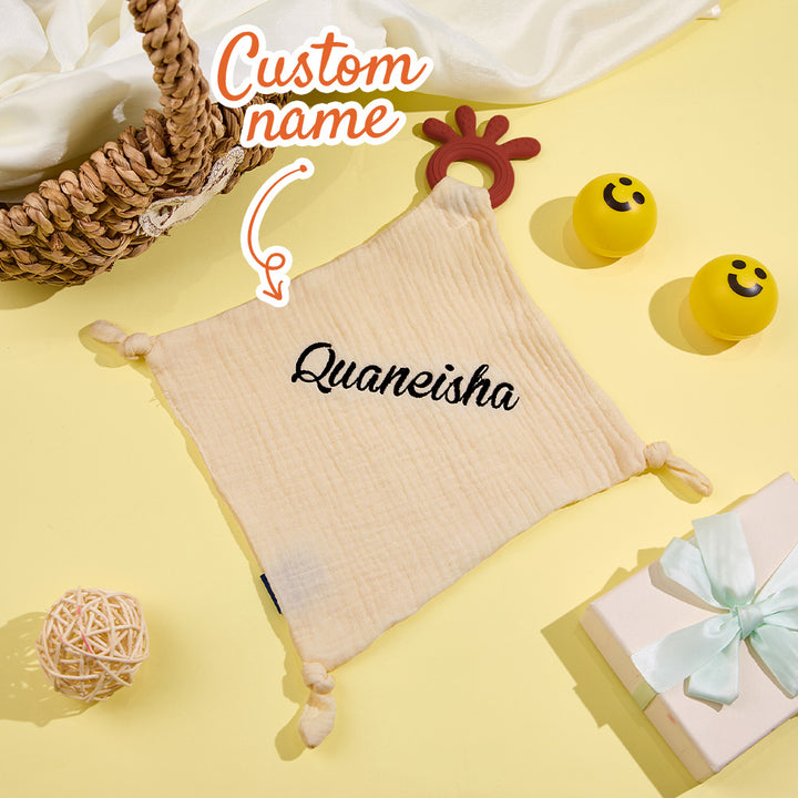 Personalized Soothe Towel Bibs Soft Sleeping Towel with Embroidered Name Gift for Baby