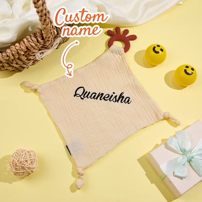 Personalized Soothe Towel Bibs Soft Sleeping Towel with Embroidered Name Gift for Baby