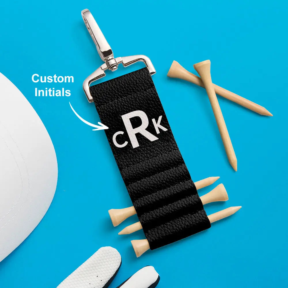 Personalized Monogram Golf Bag Tag Tee Holder with 5 Tees Golf Accessory Gift for Golf Lover