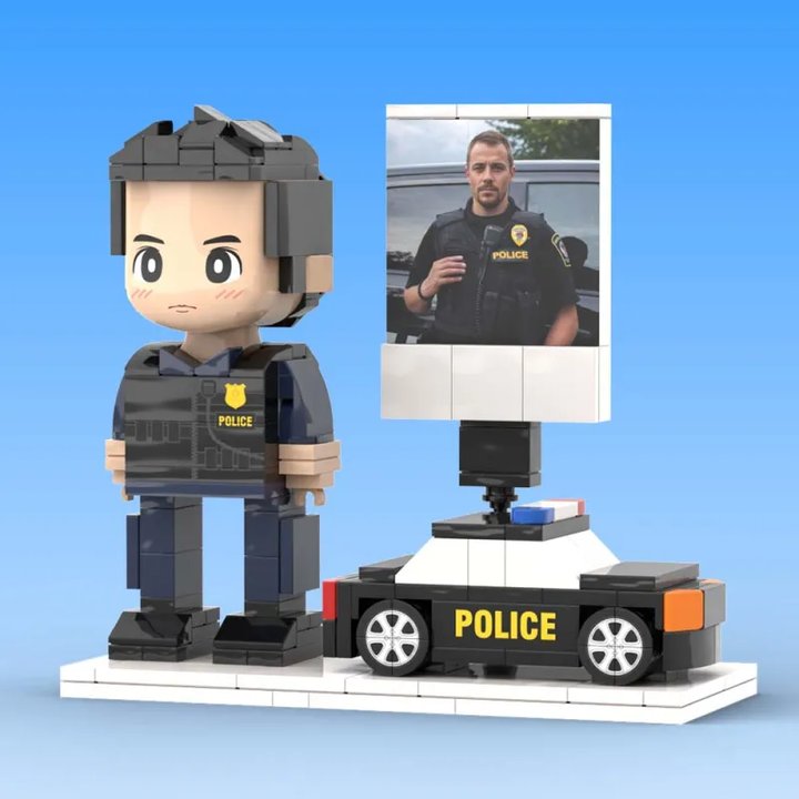 Full Body Customized Police Theme Figure with Photo – 1-Person Police Figure, Unique Birthday Gift, Father’s Day Gift for Police Officers