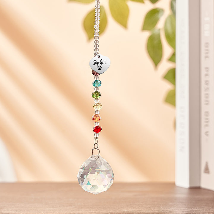 Custom Rainbow Suncatcher Pet Memorial Crystal Rainbow Bridge Gift for Pet Lovers