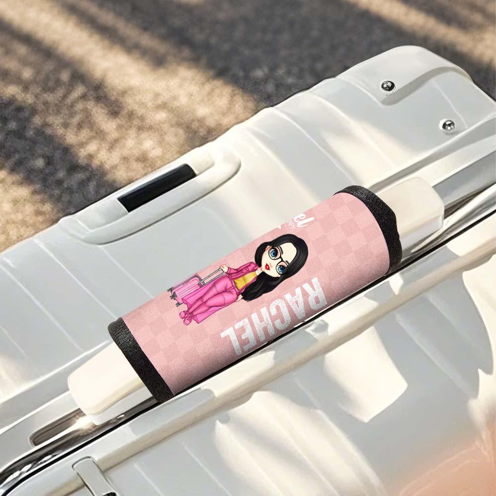 Personalized Cartoon Character Luggage Handle Wraps Travel Accessories Gift for Travel Lovers