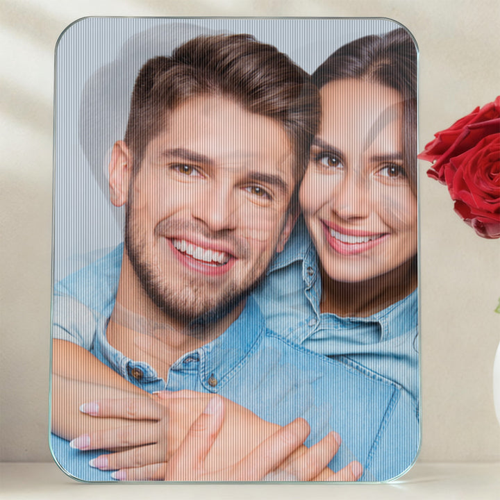 Personalized Lenticular Photo Frame – Custom 2-Image Flip Frame Birthday or Anniversary Gift