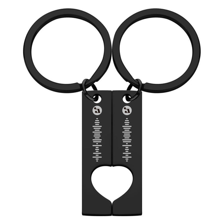 Best Gift For Friend 2 Personalized Music Code Keychain | Heart Cut Out Keychain