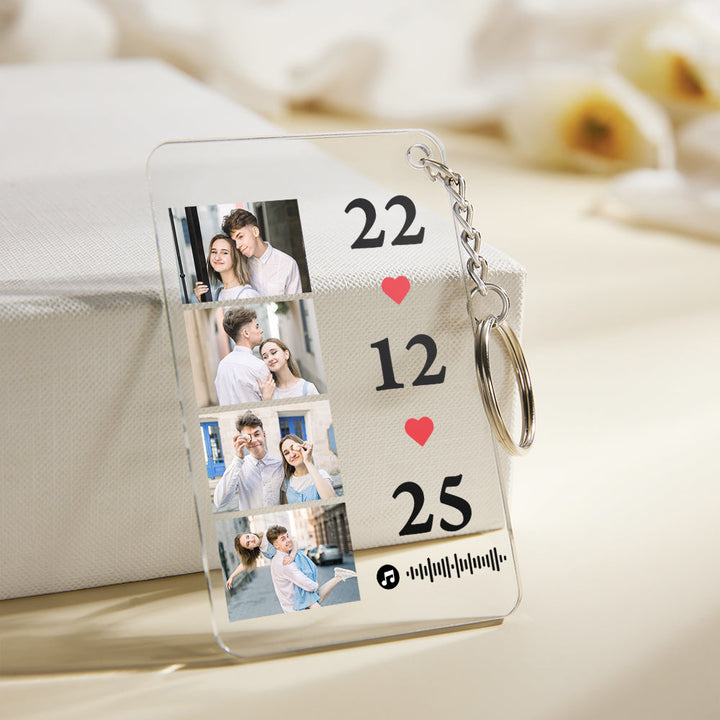 Scannable Music Photo Plaque Custom Keychain Personalized Night Light Gift For Her