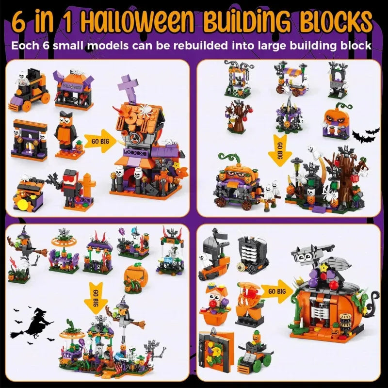 Halloween Theme Brick Figures – Creative Building Blocks Gift for Kids