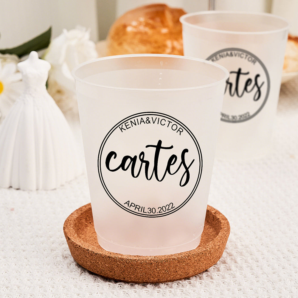 Personalized Disposable Plastic Cups with 12oz or 16oz for Bridal Shower Wedding Party Supplies