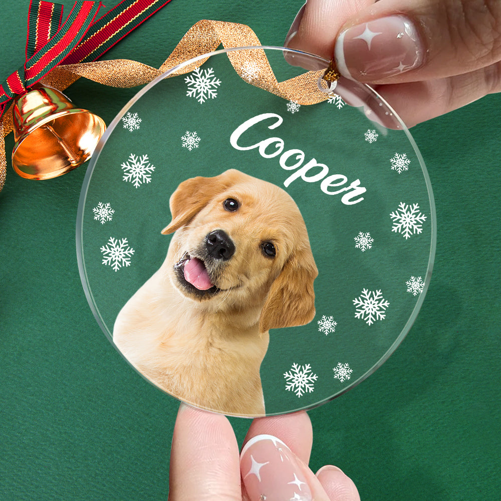 Personalized Photo Ornament with Name Christmas Pet Ornament Gift for Pet Lovers