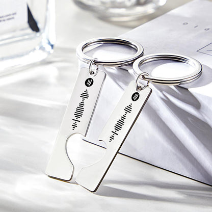 Custom Music Code Keyring With Text Gifts 4 Color
