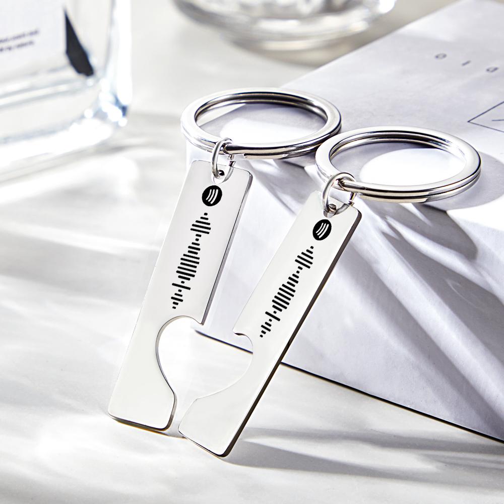 Custom Music Code Keyring With Text Gifts 4 Color