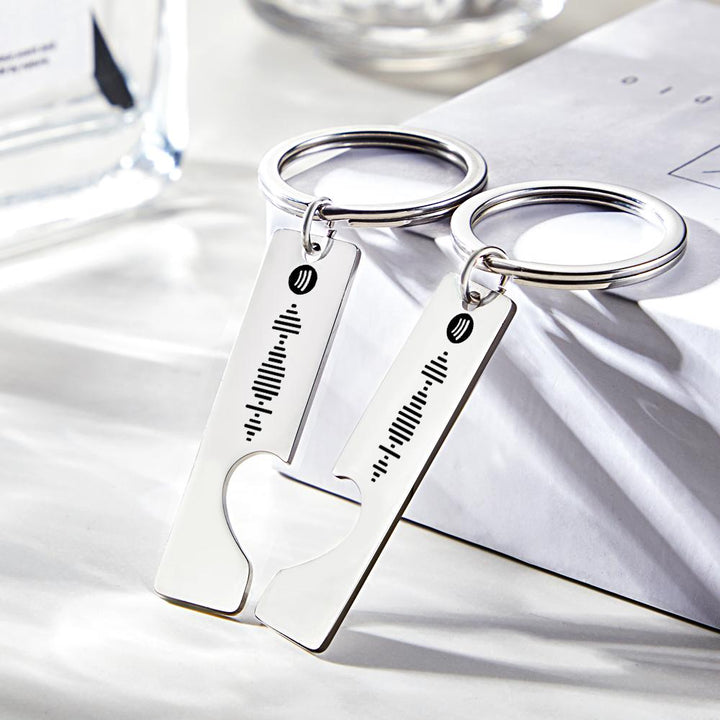 Custom Music Code Keyring With Text Gifts 4 Color