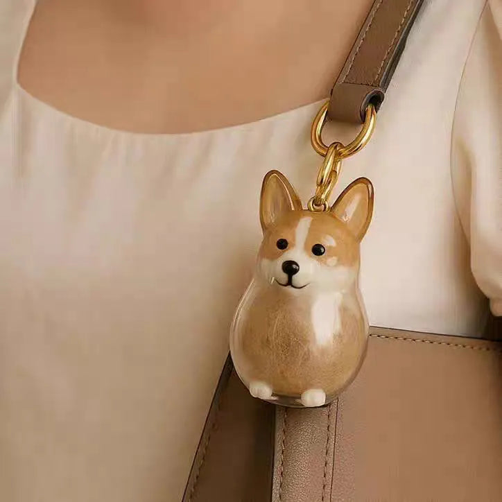 Dog Hair Collector Keychain Bag Charm Memorial Storage Box without Text Sentimental Perfect for Storing Pet Hair Gift for Dog Lovers