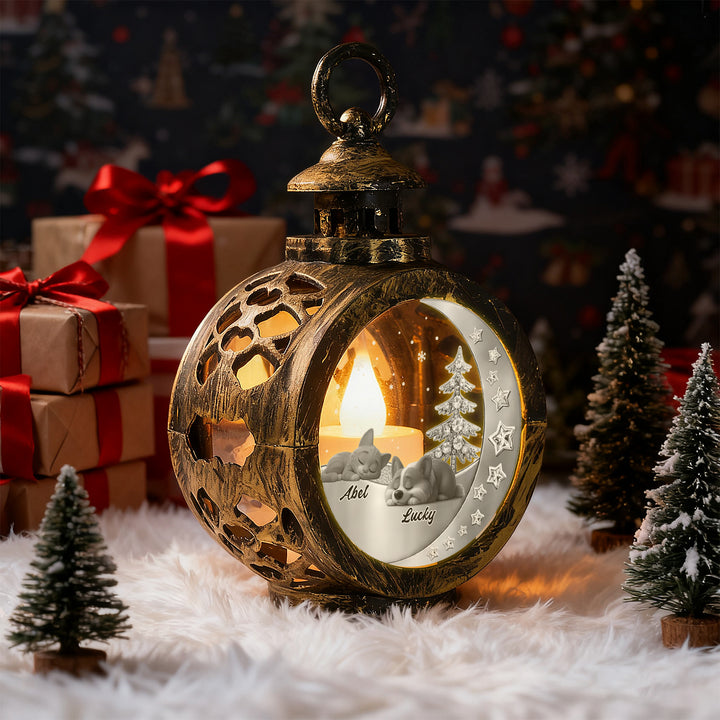 Custom 2 Pets Photo into Cartoon Style Ornament – Personalized Pet Name Christmas Gift for Pet Lovers