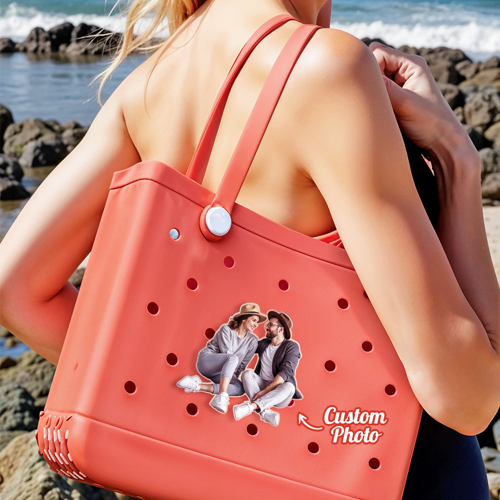 Personalized Photo Acrylic Button Charm Bogg Bag Accessories Travel Gift for Her