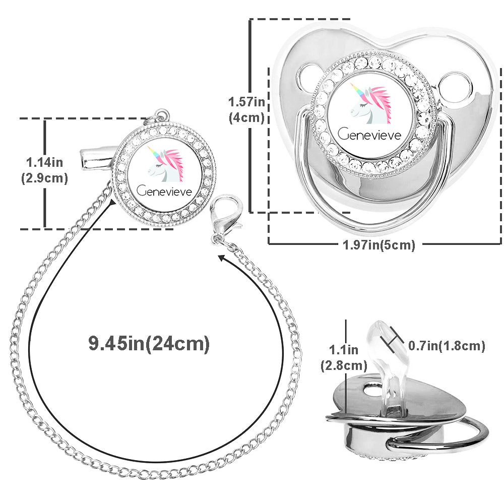 Custom Name Unicorn Baby Pacifier & Clip Set – Personalized Newborn Gift