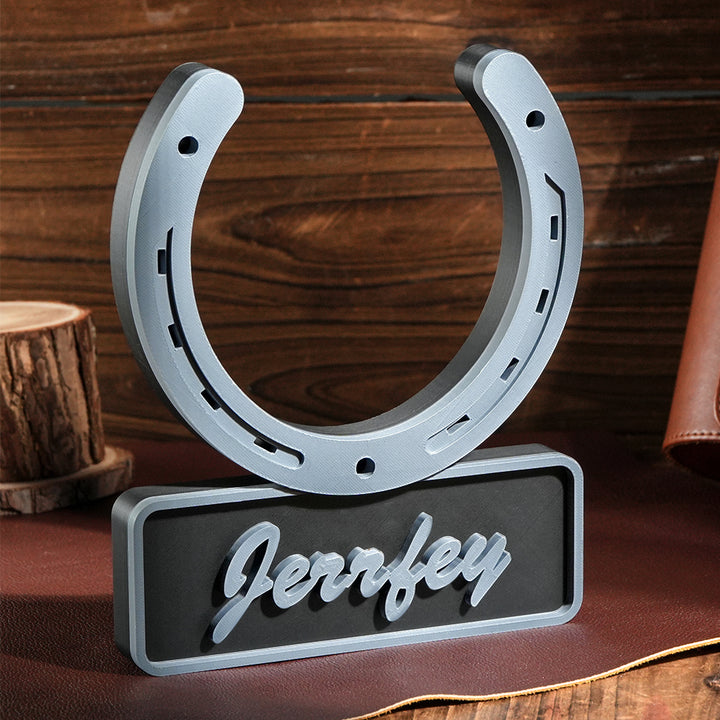 Personalized 3D Horseshoe-shaped Stable Door Name Plate Gift for Horse Lovers Farmers