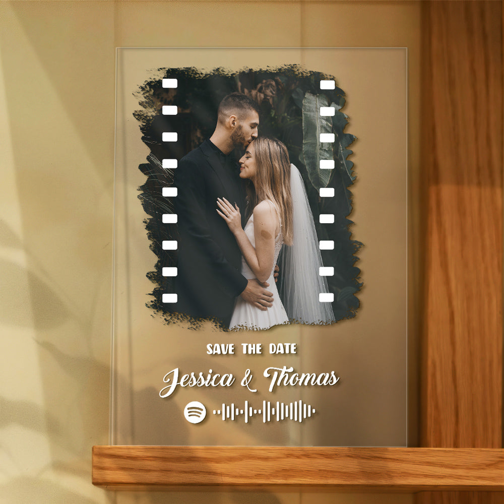 Custom Photo Music Plaque Personalized Glass Keychain Gift Foe Lover