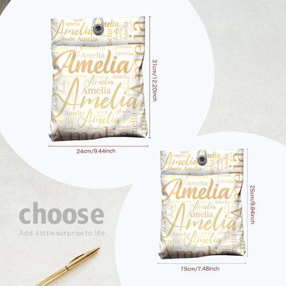 Personalized Name Book Cover with Pocket Book Cover Protector Gift for Book Lover