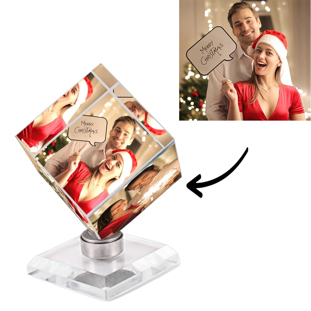 Custom Magic Cube Crystal Photo Frame Cube Keepsake 50mm