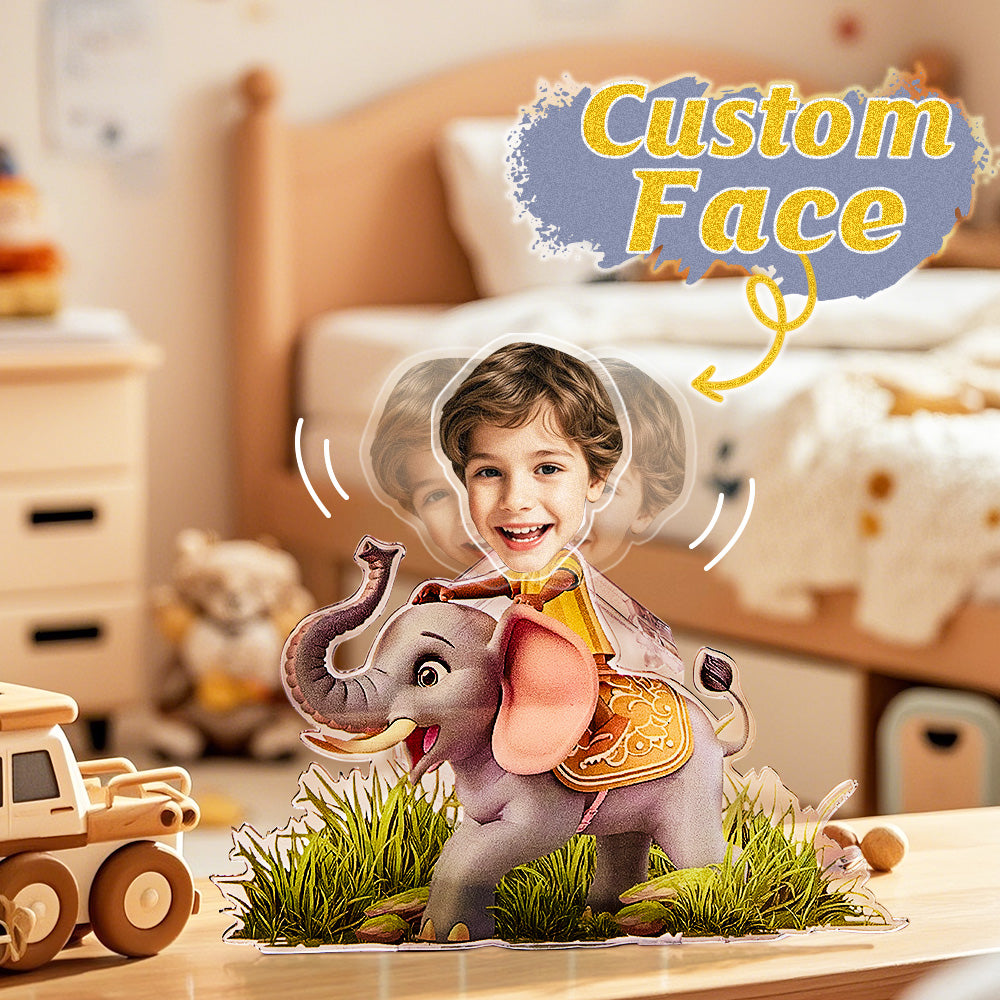 Personalized Face Kids and Animal Shaking Head Standee Gift for Kids
