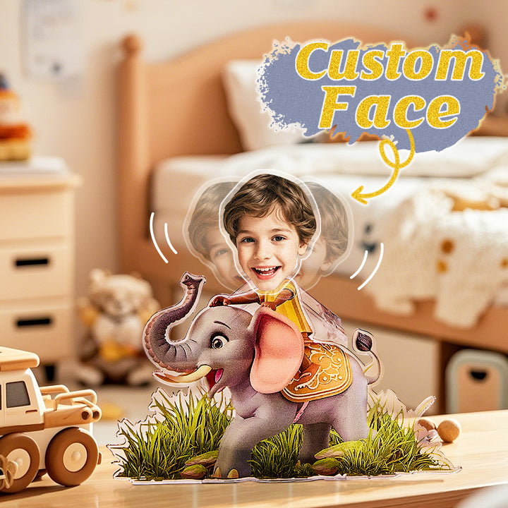 Personalized Face Kids and Animal Shaking Head Standee Gift for Kids