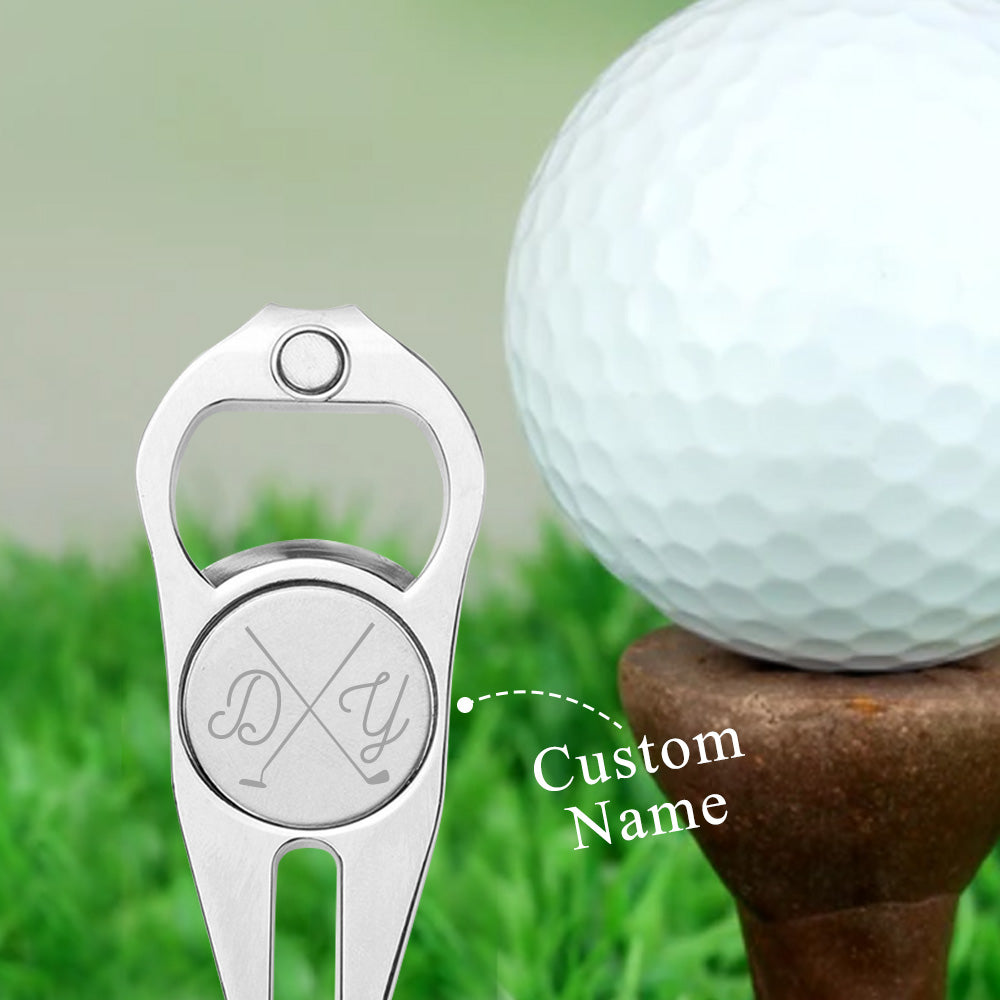Personalized Golf Fork Ball Marker Bottle Opener Multipurpose Gifts for Golf Lover