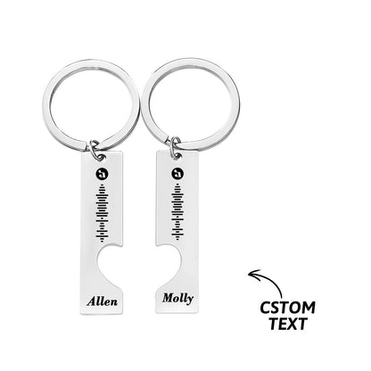 Best Gift For Friend 2 Personalized Music Code Keychain | Heart Cut Out Keychain