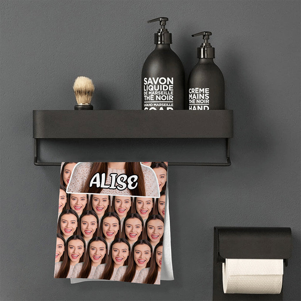 Personalized Face Towel Custom Photo Name Towel