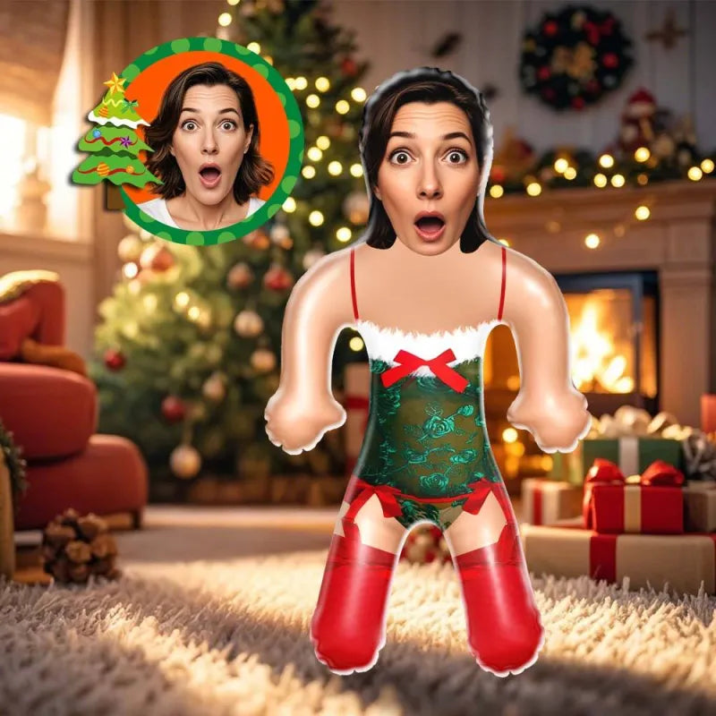 Custom Face Christmas Lingerie Blow Up Dolls Funny Inflatable Balloon Custom Air Doll for Party Favors Christmas Gifts