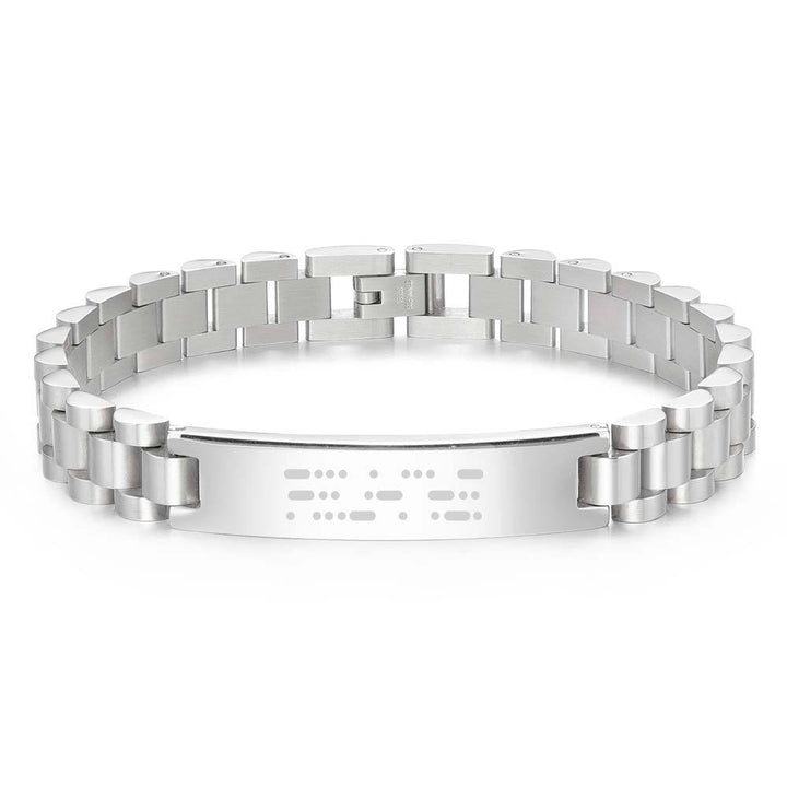 Personalized Engraved Morse Code Men Bracelet Birthday Anniversary Gift for Him